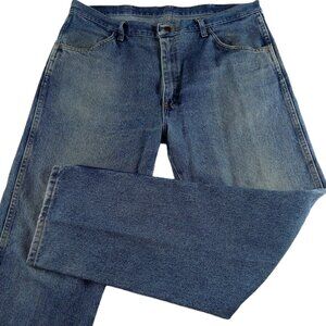 Rustler Men's Straight Leg Jeans Size 38 X 32 Medium Wash 100% Cotton Denim